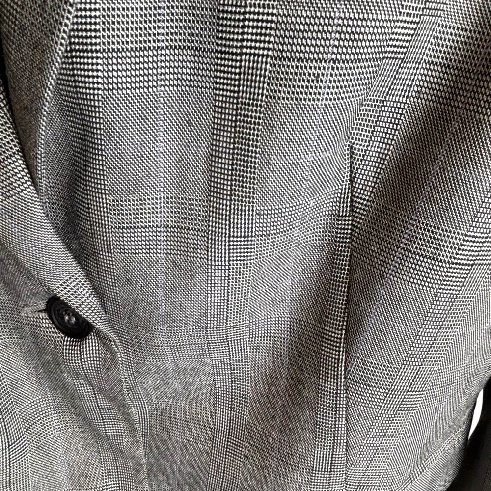 Gray Glen Plaid Blazer M Prince of Wales Notch Lapel Academia Office Gentle Fawn - Picture 7 of 16